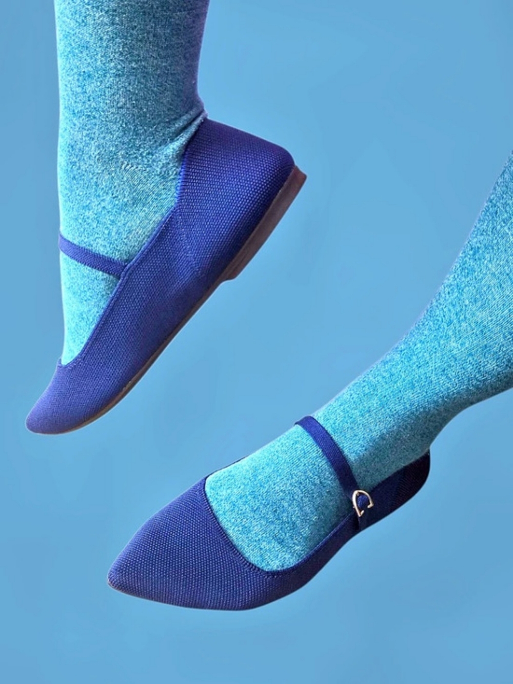 Rothy's The Point Mary Jane Pointed Toe Flats in Blue US 10.5